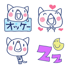 [LINE絵文字] ほぼ白いぬ♡ラクガキ絵文字の画像