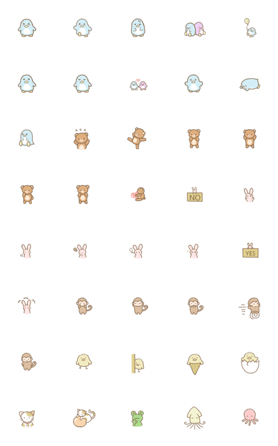 [LINE絵文字]harubana animal Emojiの画像一覧