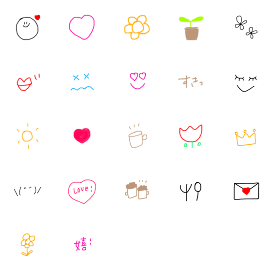 [LINE絵文字]おてがみ emoji 1の画像一覧