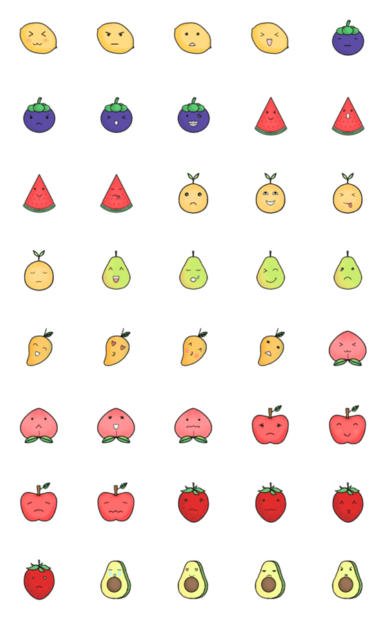 [LINE絵文字]Fruits for youの画像一覧