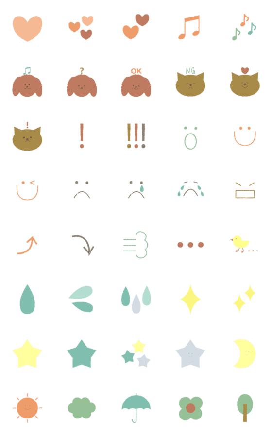 [LINE絵文字]♡パステルクレヨン♡の画像一覧