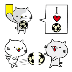 [LINE絵文字] サッカーする猫の画像