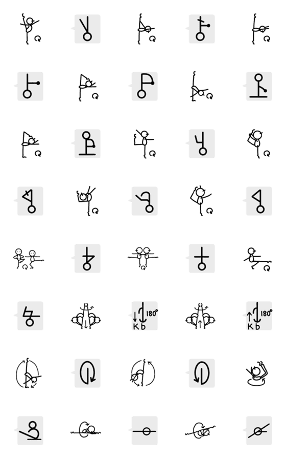 [LINE絵文字]新体操のルール絵文字：ローテーション2の画像一覧