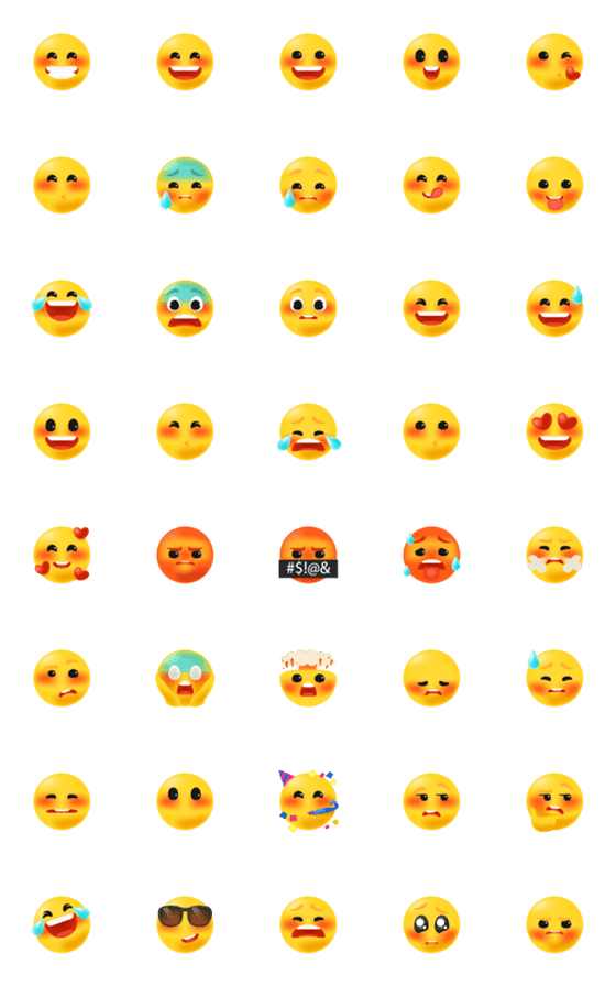 [LINE絵文字]Cmoji - Little Yellow Facesの画像一覧
