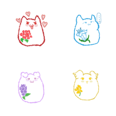 [LINE絵文字] Flower cat Dumplingsの画像