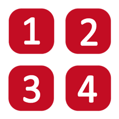 [LINE絵文字] 丸枠の正方形番号（1〜40）の画像