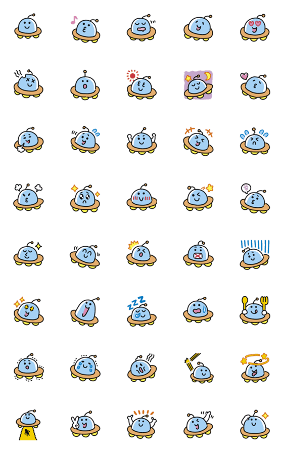 [LINE絵文字]ふらふらUFOの絵文字の画像一覧