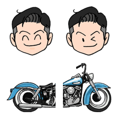 [LINE絵文字] バイク好き男子絵文字の画像