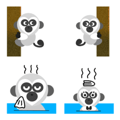 [LINE絵文字] シロテナガザルの、ほわもんちぃ。の画像