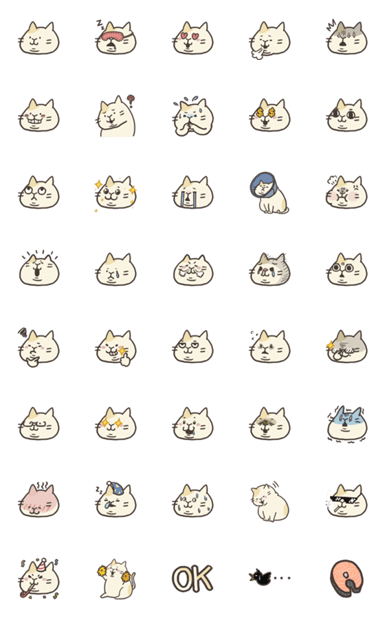 [LINE絵文字]Emoji stickers for little catsの画像一覧