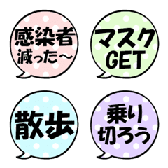 [LINE絵文字] なんか可愛い吹き出し絵文字(コロナ4)の画像