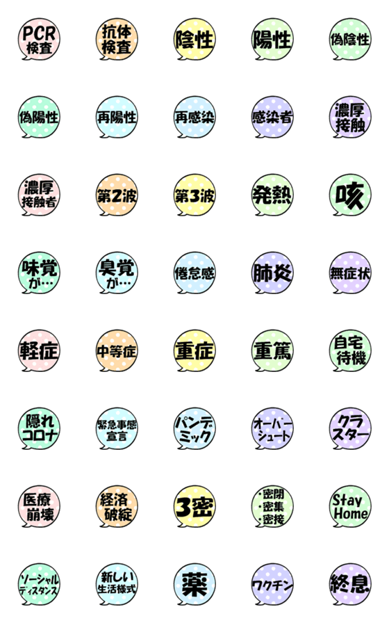 [LINE絵文字]なんか可愛い吹き出し絵文字(コロナ1)の画像一覧