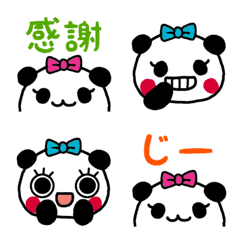 [LINE絵文字] 丸顔リボンパンダの絵文字の画像