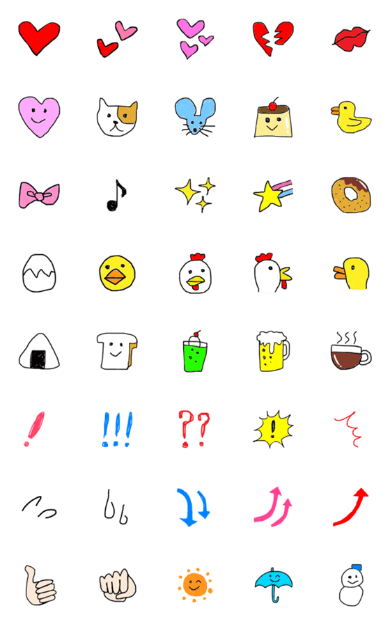 [LINE絵文字]かわいい落書き絵文字 vol.2の画像一覧