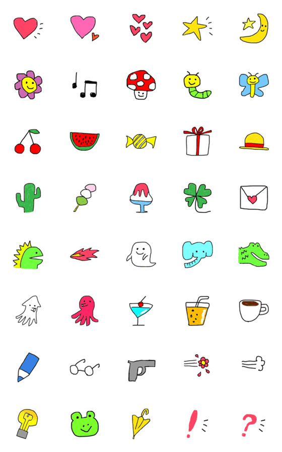[LINE絵文字]かわいい落書き絵文字 vol.3の画像一覧