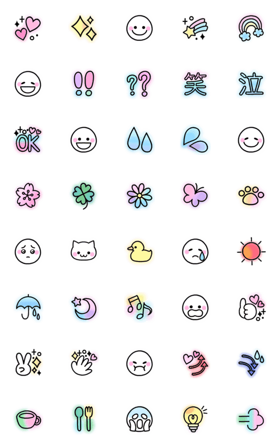 [LINE絵文字]大人かわいい水彩パステルの画像一覧