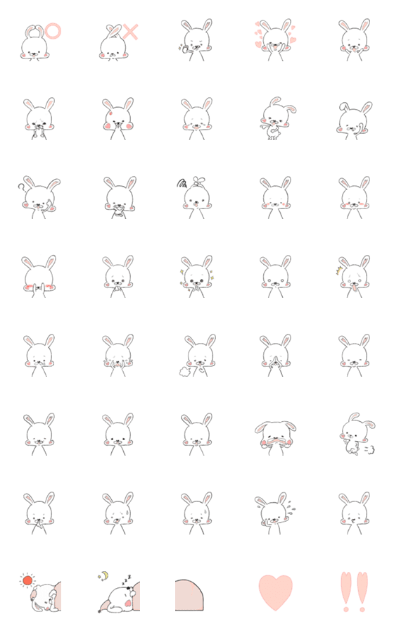[LINE絵文字]大人かわいい[うさぎのラブット]の画像一覧