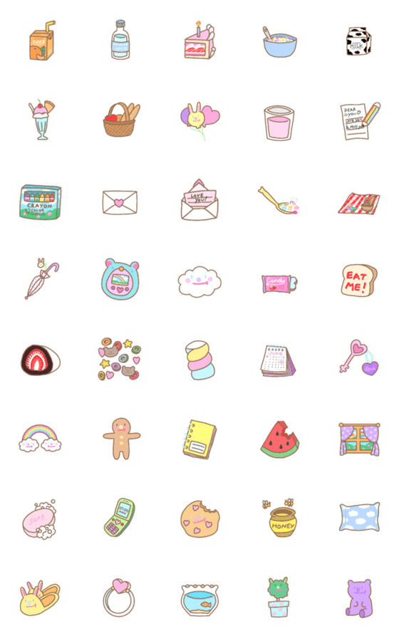 [LINE絵文字]cutestuff 3000%の画像一覧