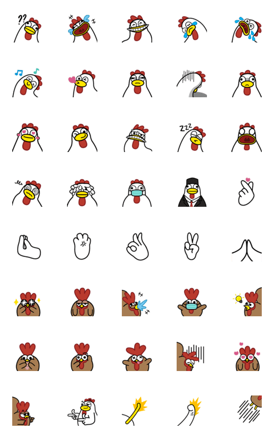 [LINE絵文字]AyamChicken Emoji 2の画像一覧