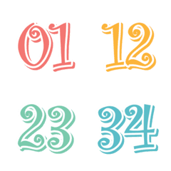 [LINE絵文字] Colorful numeral tags 11 [01-40]の画像