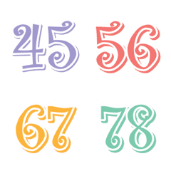 [LINE絵文字] Colorful numeral tags 11 [41-80]の画像
