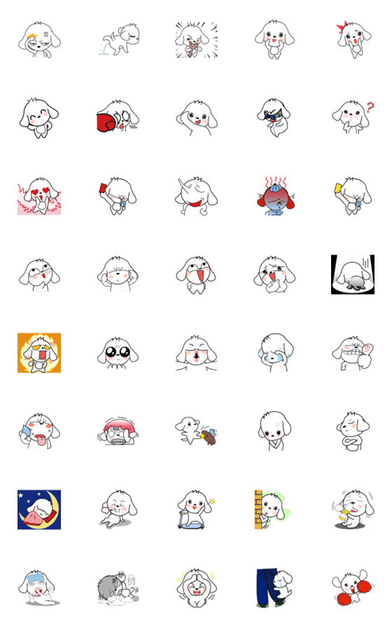 [LINE絵文字]Emoji, Latte - A funy dogの画像一覧