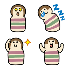 [LINE絵文字] コロコロこけしの絵文字の画像