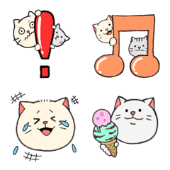 [LINE絵文字] 普通の猫とデブ猫の日常絵文字の画像