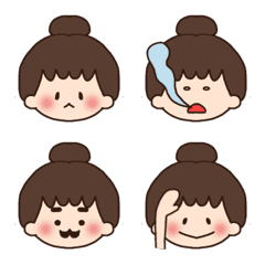 [LINE絵文字] おだんごあたまのおんなのこ。の画像