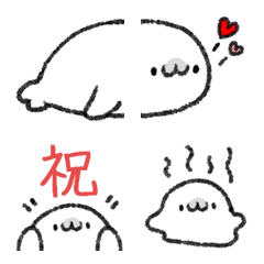 [LINE絵文字] 日常生活で使いやすいあざらし様の絵文字の画像