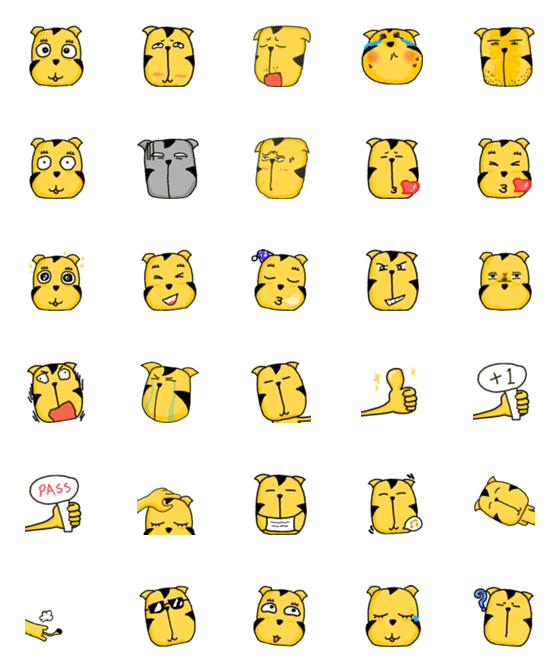 [LINE絵文字]tiger Emoticons First generationの画像一覧