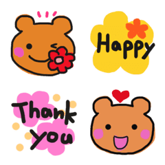 [LINE絵文字] happybear flower petitの画像