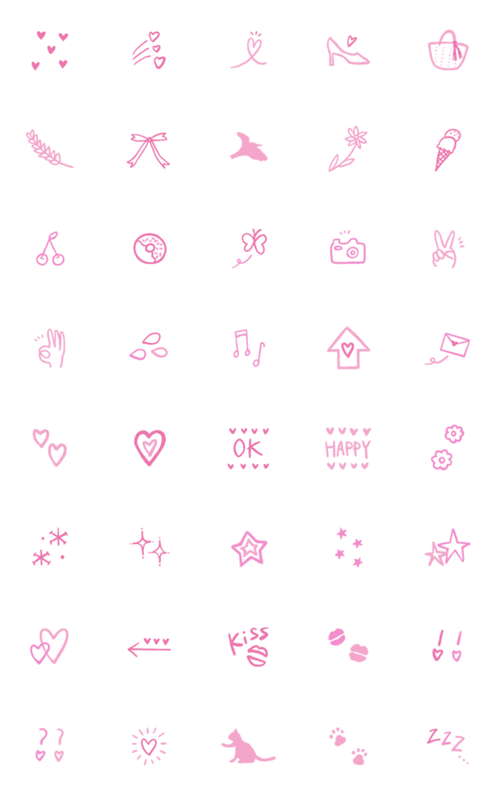 [LINE絵文字]♡ピンクsimple♡の画像一覧