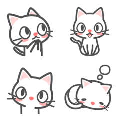 会話で使おう！白猫♡使いやすい絵文字の絵文字メイン画像