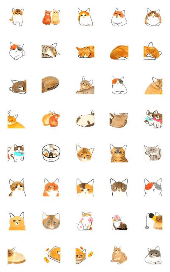 [LINE絵文字]Lovely catsの画像一覧