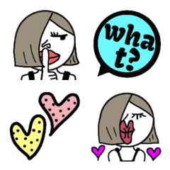 [LINE絵文字] 大人かわいい♡ボブガールの画像