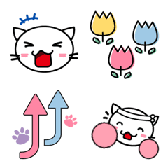 [LINE絵文字] 白ねこチゲの日常絵文字の画像