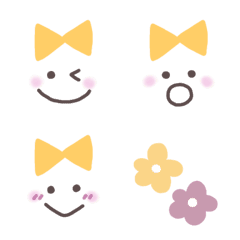 [LINE絵文字] シンプル◎リボン顔絵文字の画像