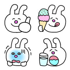 [LINE絵文字] Big Face Rabbit Emoji その2の画像
