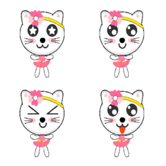[LINE絵文字] Cute Cat flowerの画像