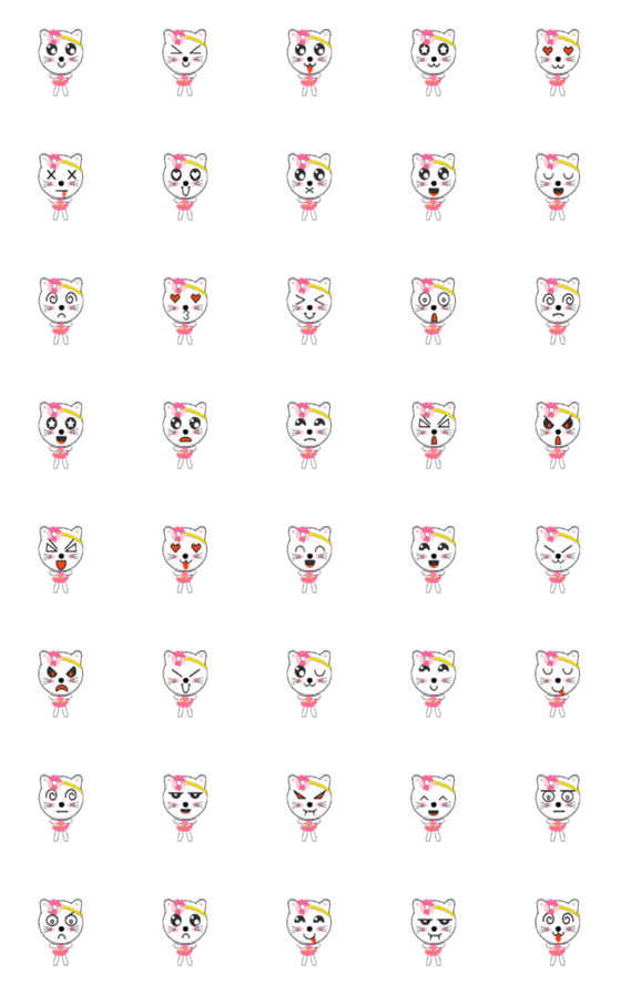 [LINE絵文字]Cute Cat flowerの画像一覧