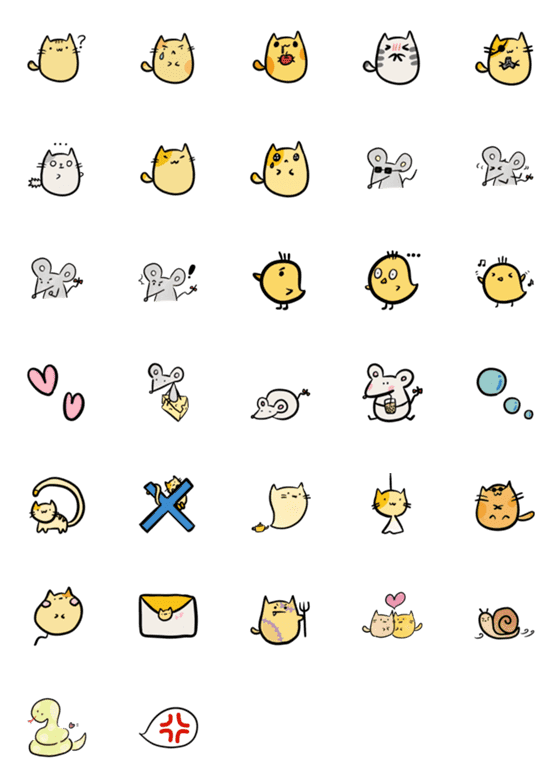 [LINE絵文字]Cat and friendsの画像一覧