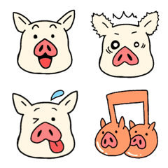 [LINE絵文字] 可愛い豚さん絵文字の画像