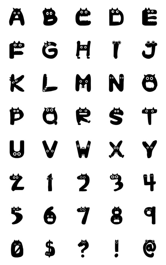 [LINE絵文字]The alphabet of little monsterの画像一覧