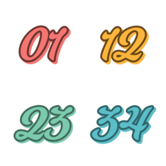 [LINE絵文字] Colorful numeral tags 12 [01-40]の画像