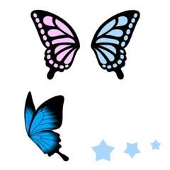 [LINE絵文字] 蝶と線の画像