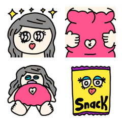 [LINE絵文字] あくだまちゃんの肉めない絵文字の画像