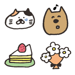 [LINE絵文字] 手書きどうぶつとすきなものの画像