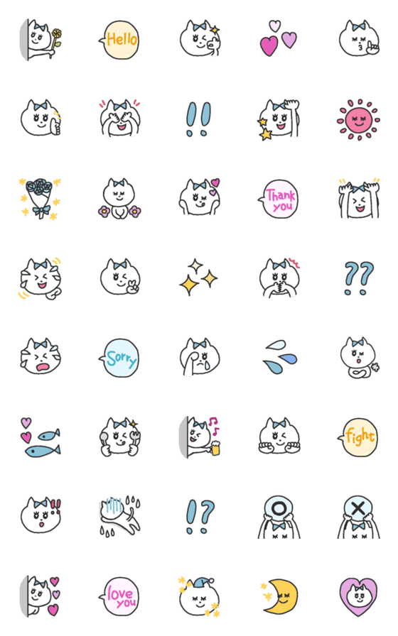 [LINE絵文字]かわいいねこちゃん絵文字の画像一覧