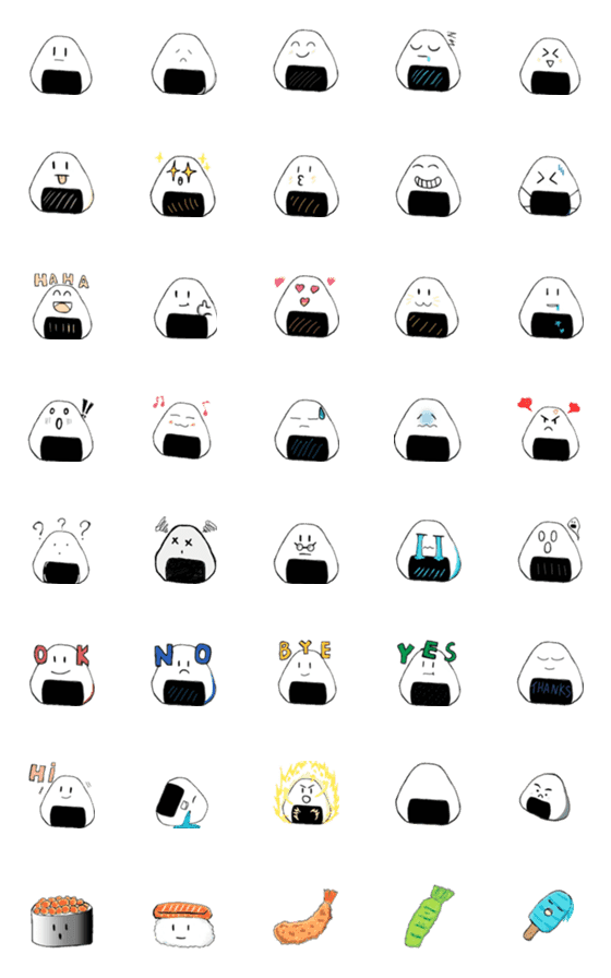 [LINE絵文字]Onigiri Rice ballの画像一覧